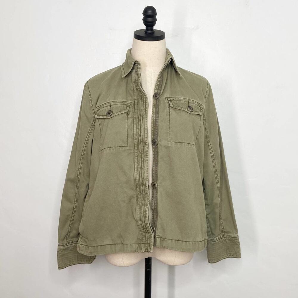 Abercrombie & Fitch Army Green Utility Shacket Lightweight Coat Boho Y2k Size XS - Picture 2 of 13